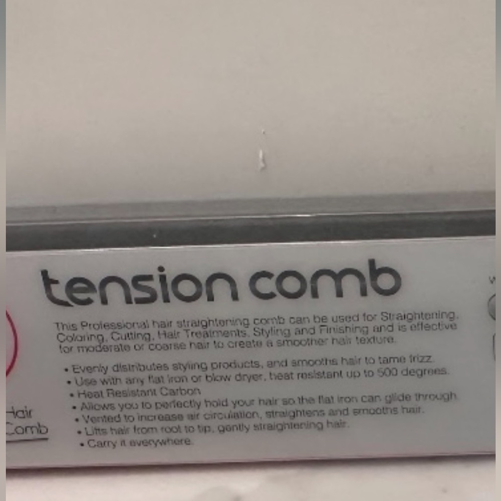 Professional Hair Straightening Tension Comb Black and Pink New One Size - Picture 7 of 7
